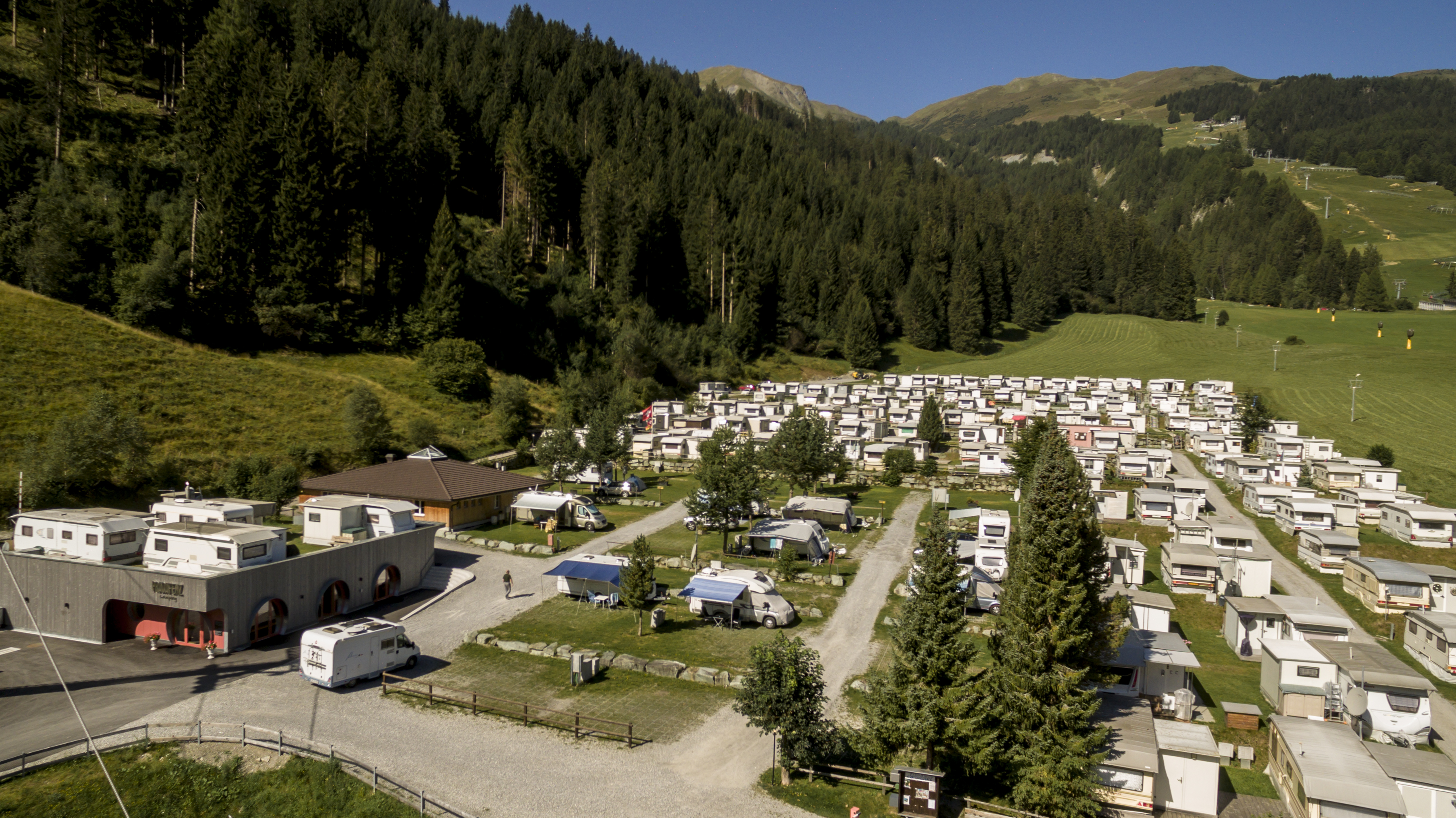 Camping Pradafenz Churwalden Graubünden Schweiz im Sommer